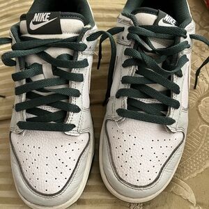 Nike Men's White and Dark Green Sneakers